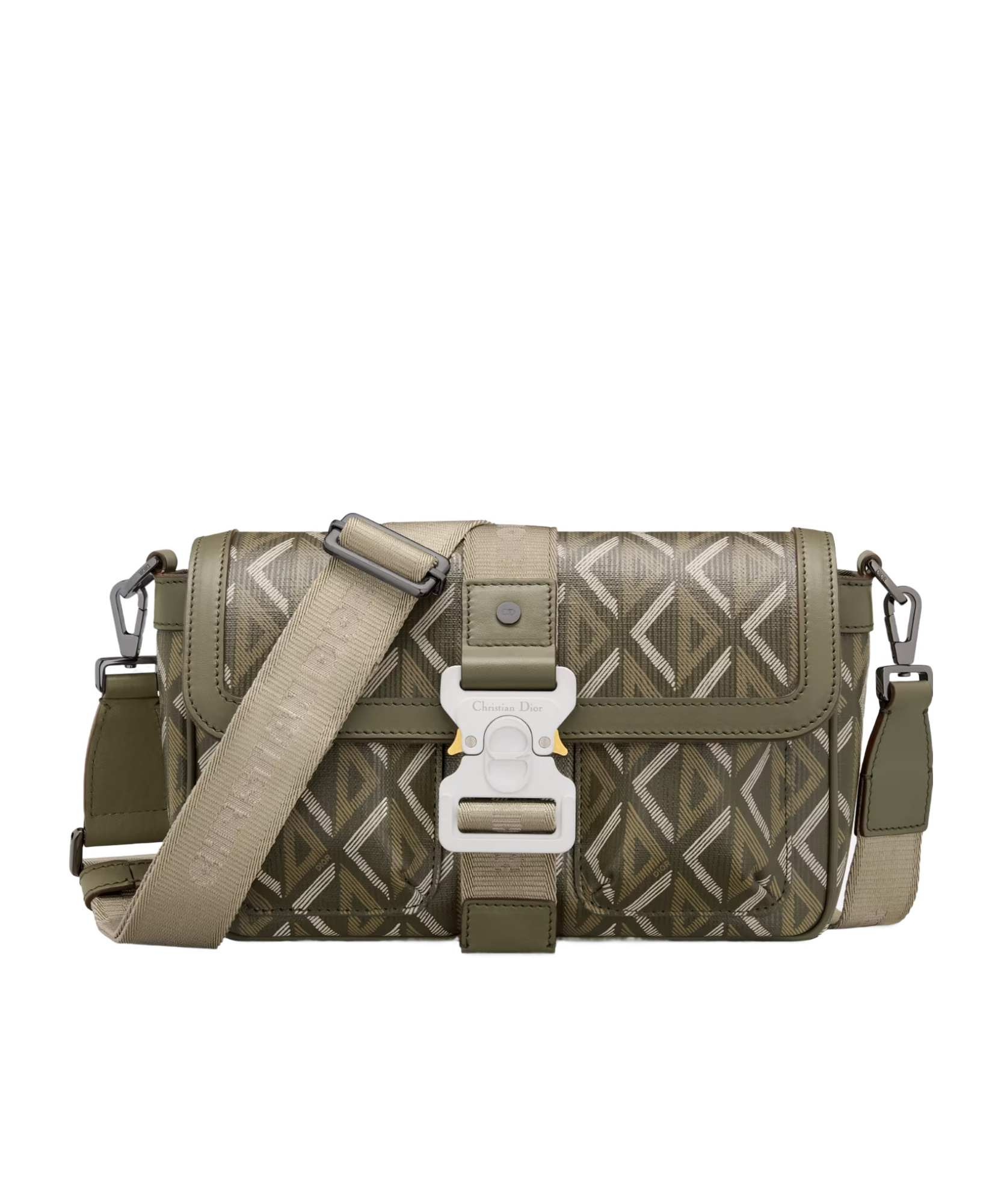 Dior Hit The Road Logo Satchel Bag In Green