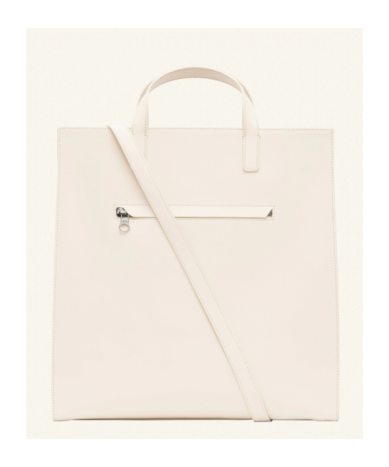 Courrèges Heritage Leather Tote Bag In White
