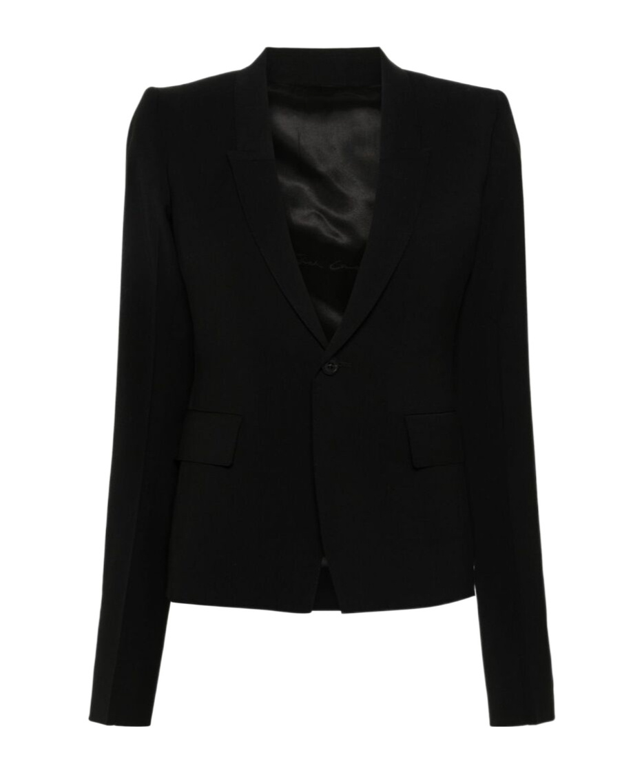 Rick Owens Wool Single-breasted Blazer In Black