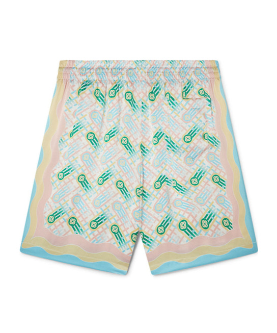 Casablanca Ping Pong Silk Shorts In Multicolor
