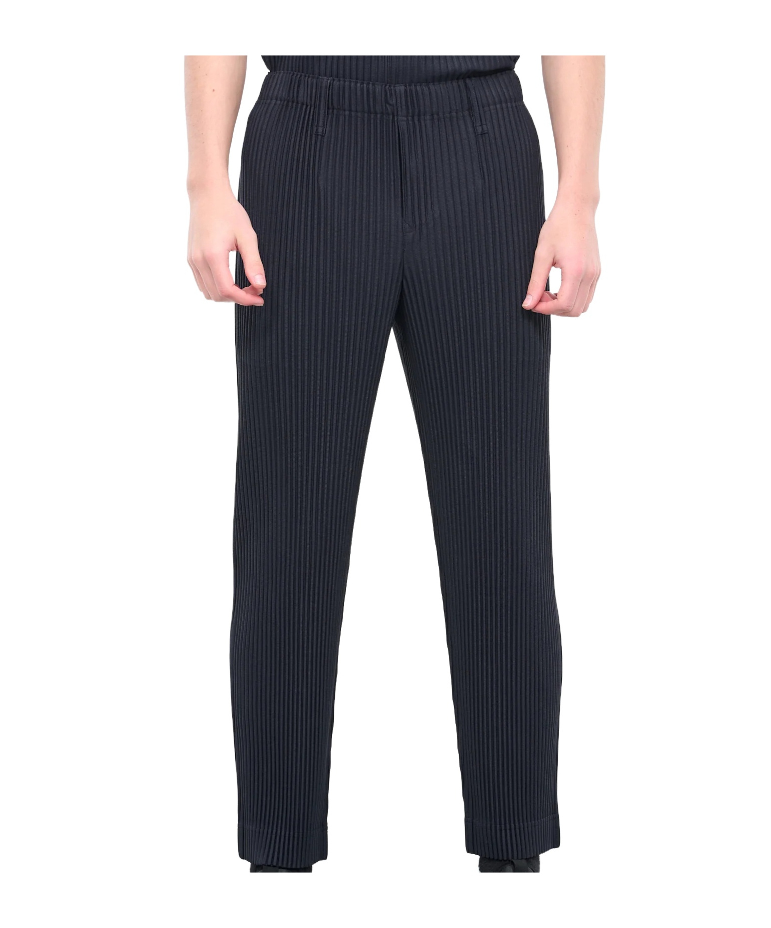 ISSEY MIYAKE BASIC TAPERED PLISSÉ TROUSERS
