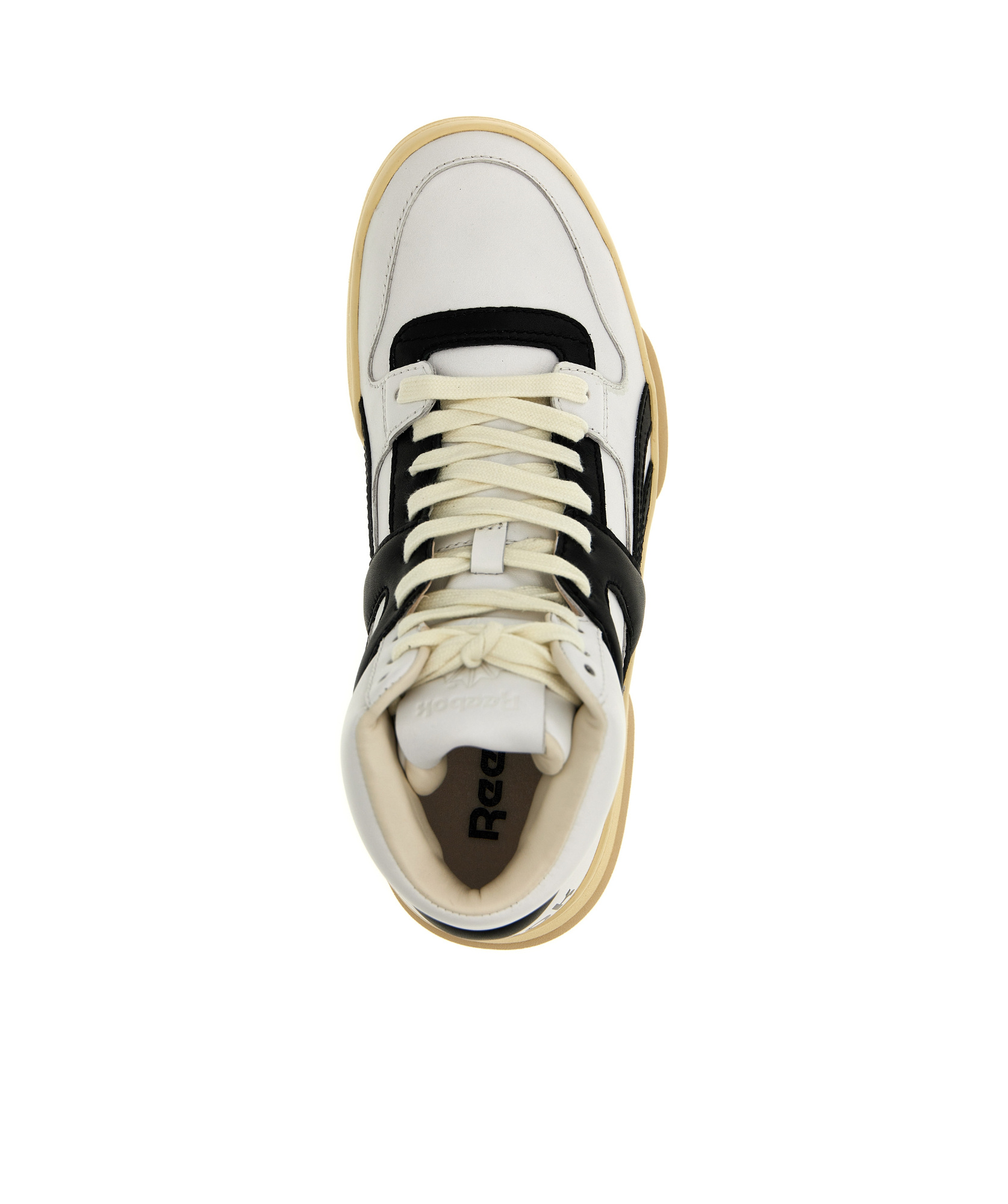 Reebok High-top Sneakers With Contrasting Sole And Perforated Toe Box In White