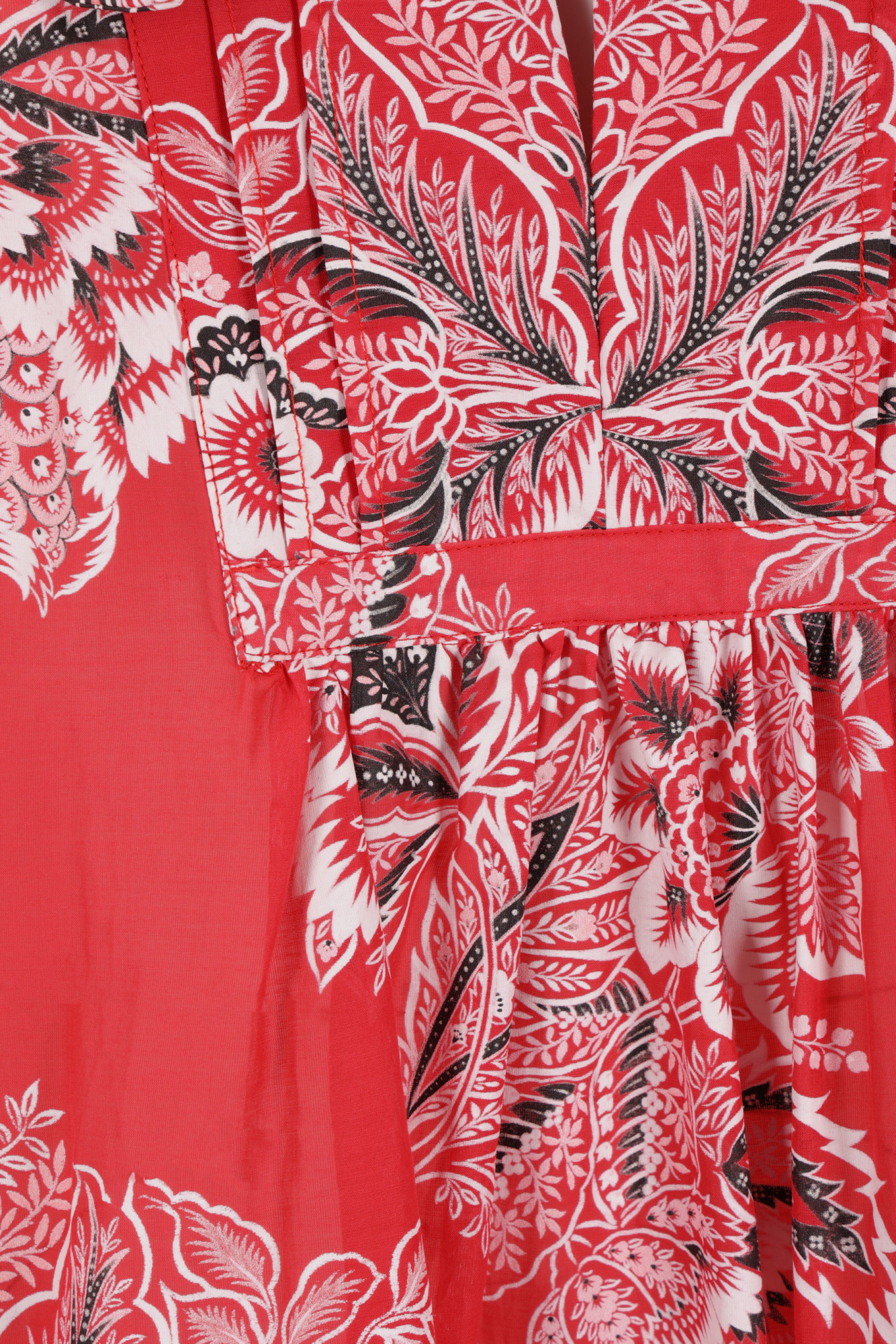 Etro Pintucked Floral-print Cotton And Silk-blend Voile Blouse In Red