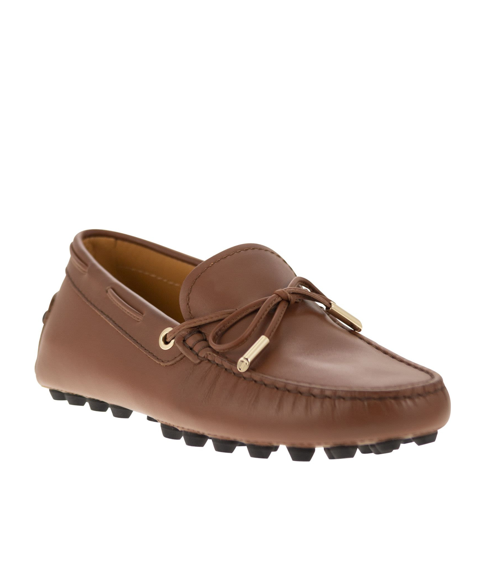 Tod's Brown Smooth Leather Loafers In Brown