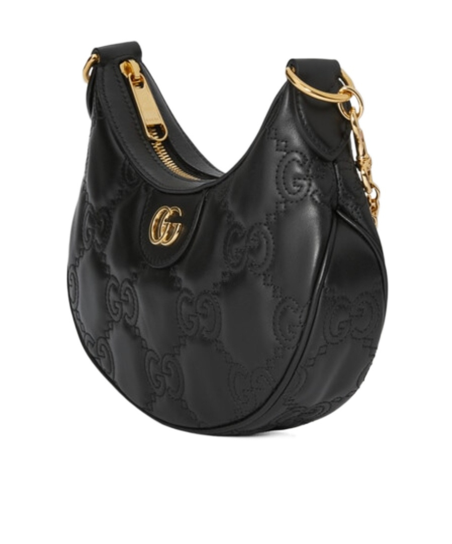 Gucci Gg Matelassé Half-moon Shaped Bag In Black
