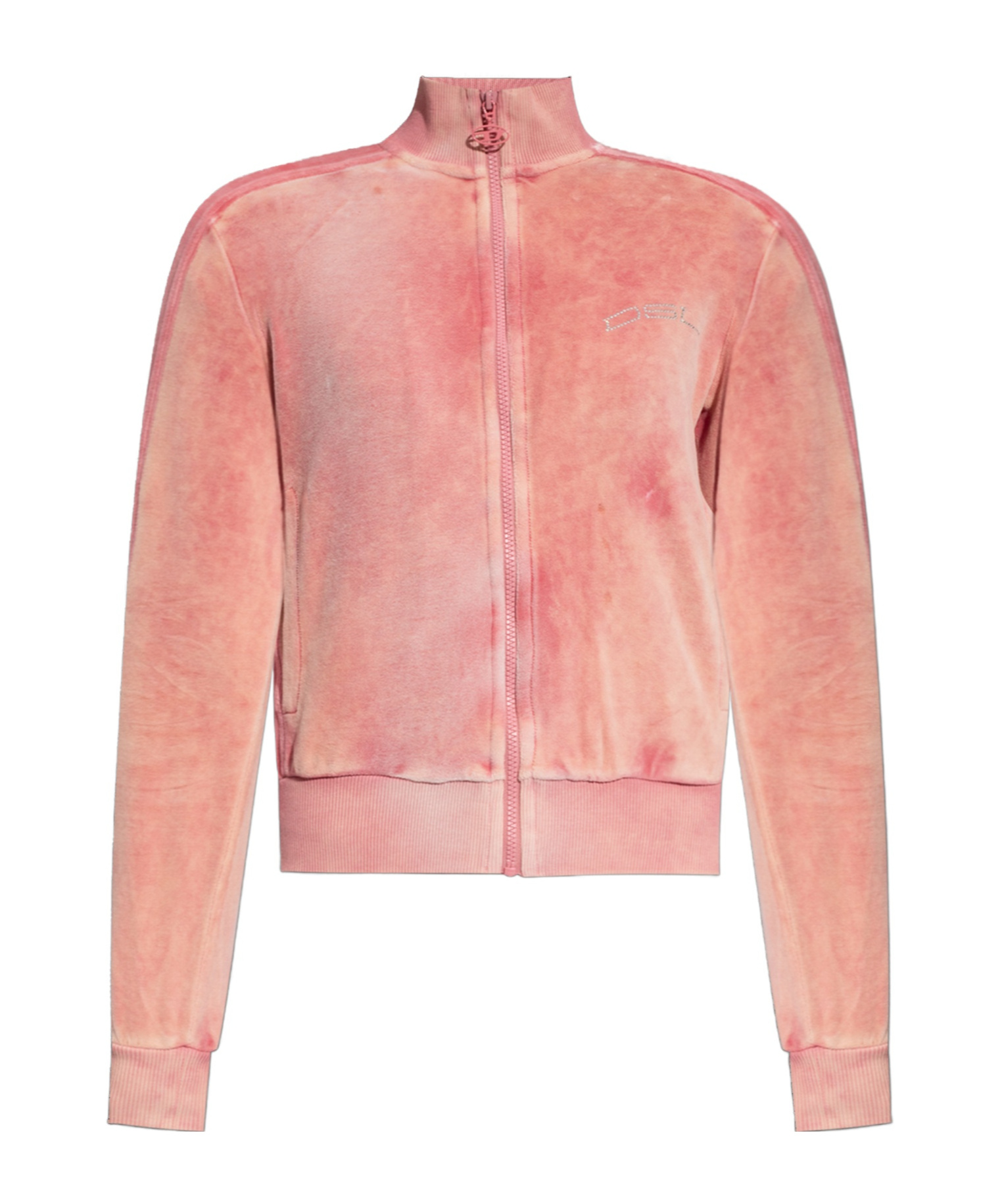Diesel F-kinigli Zip-up Cropped Sweatshirt In Pink