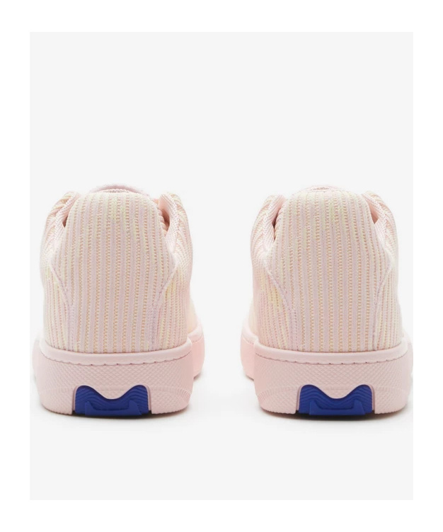 Burberry Embroidered Fabric Box Sneakers For Women In Nude