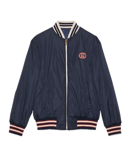 Gucci Gg Reversible Bomber Jacket In Black