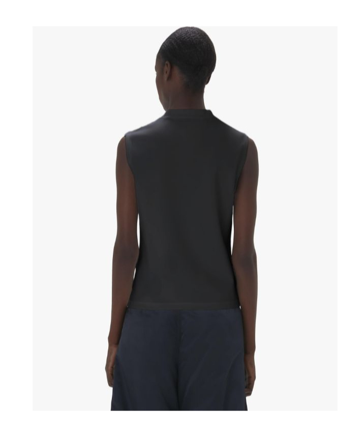 Jw Anderson Stretch Crew Neck Sleeveless Top In Black