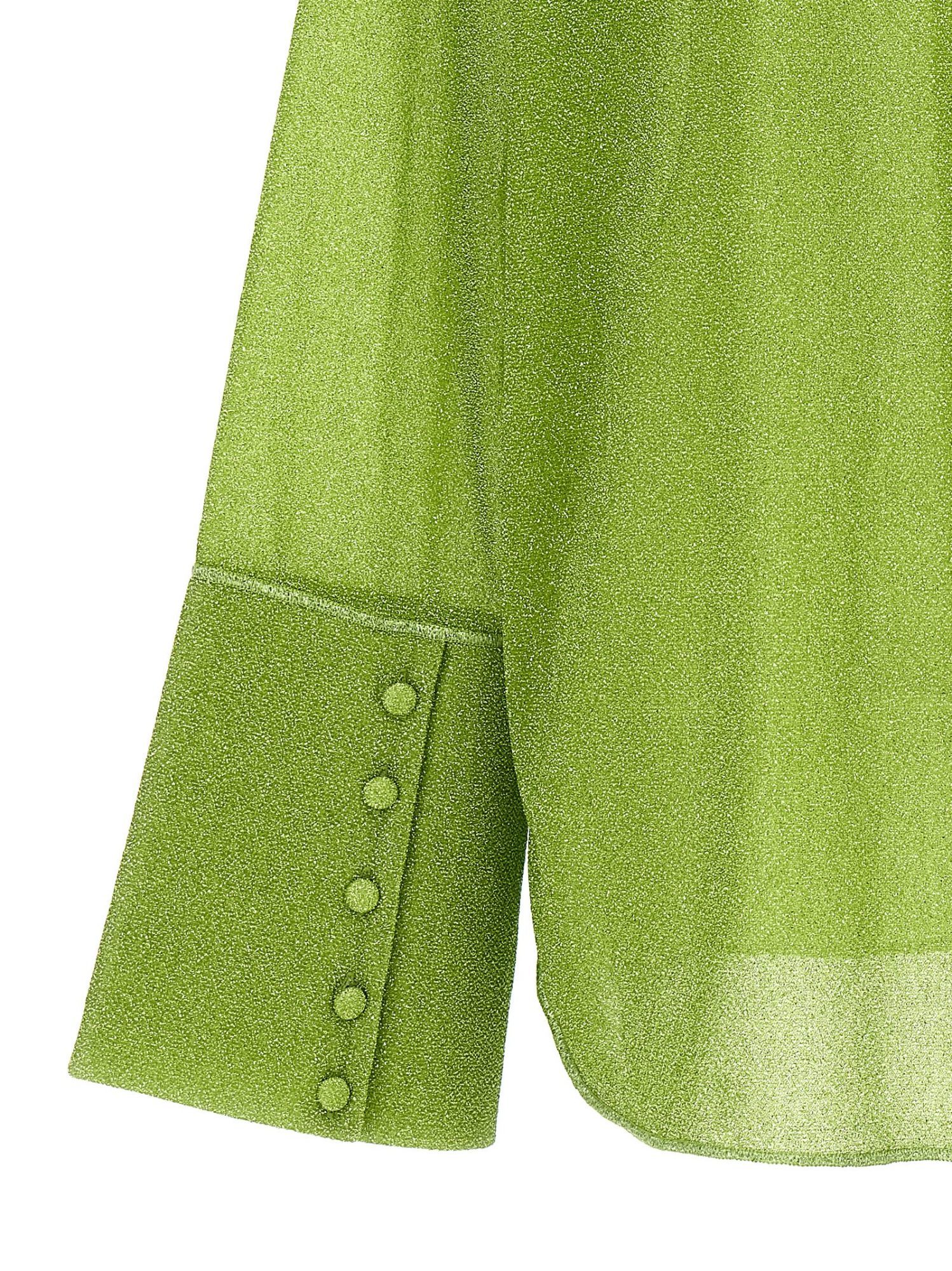 Oseree Oséree Lumiere Lurex Button-up Shirt In Green