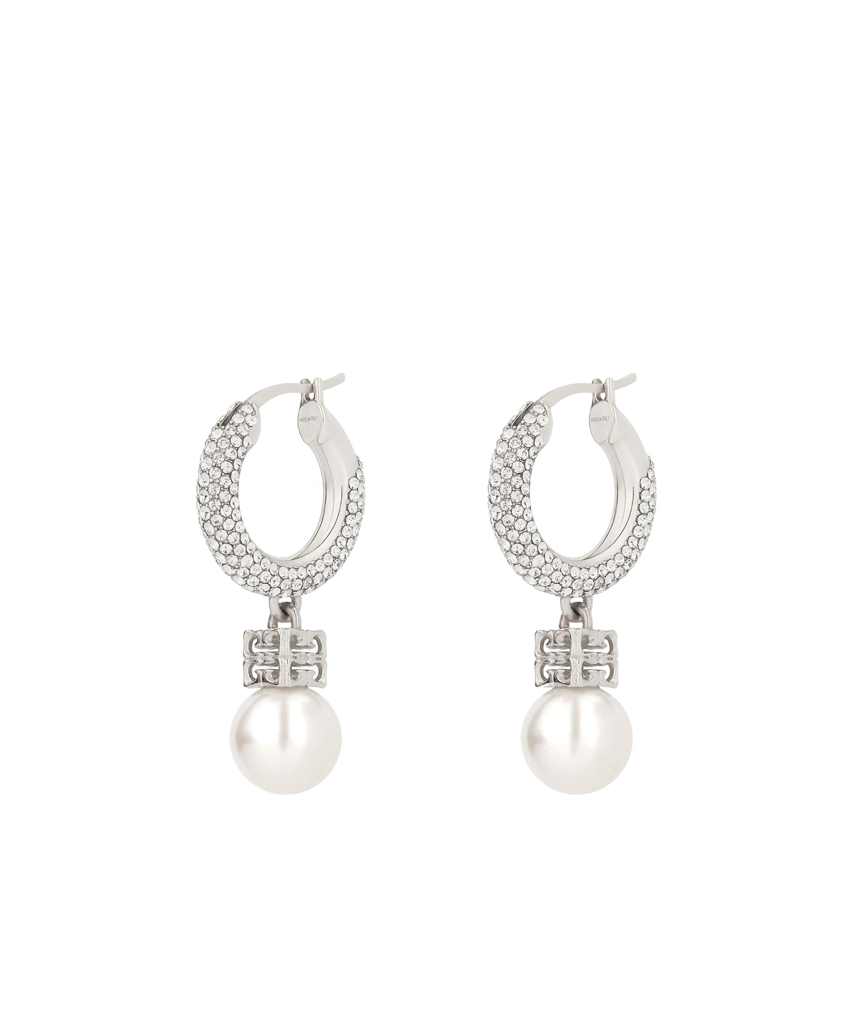 Givenchy Crystal Pearl Earrings In White