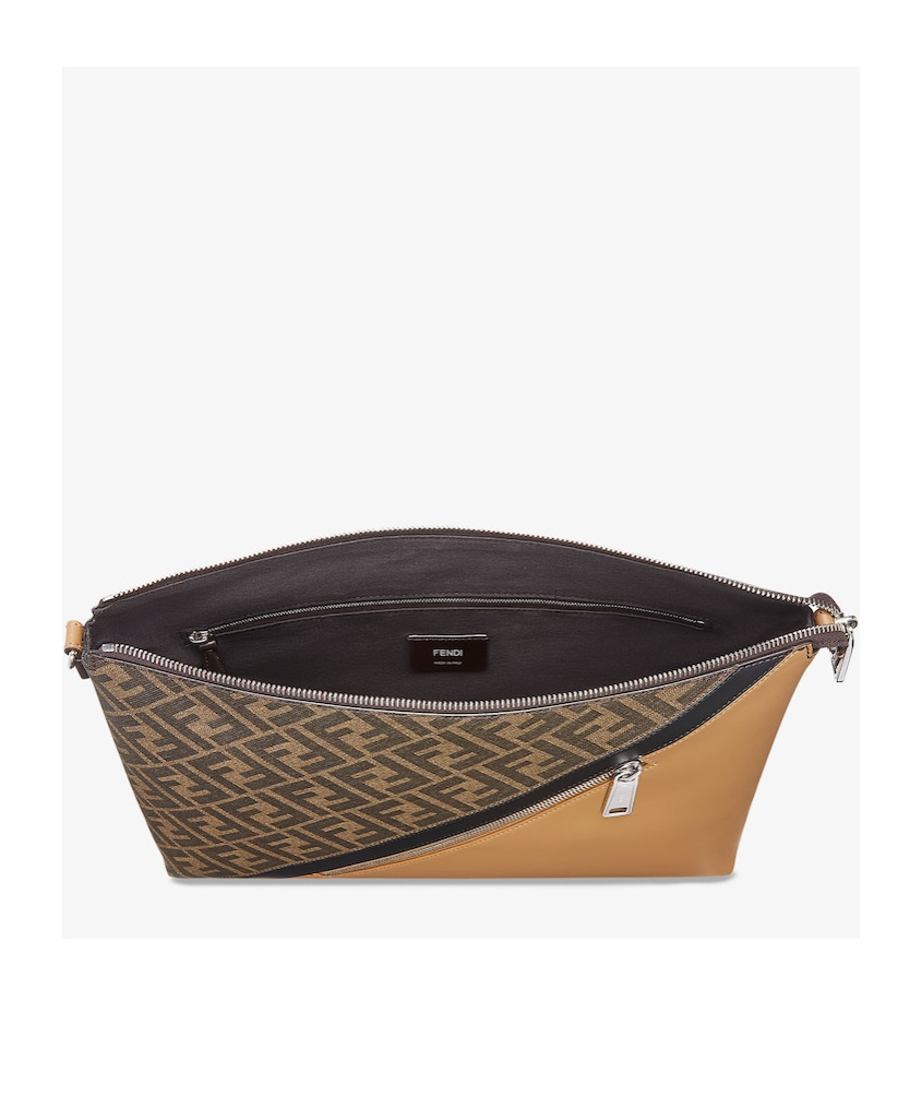 Fendi Zucca-monogram Pattern Messenger Bag In Brown
