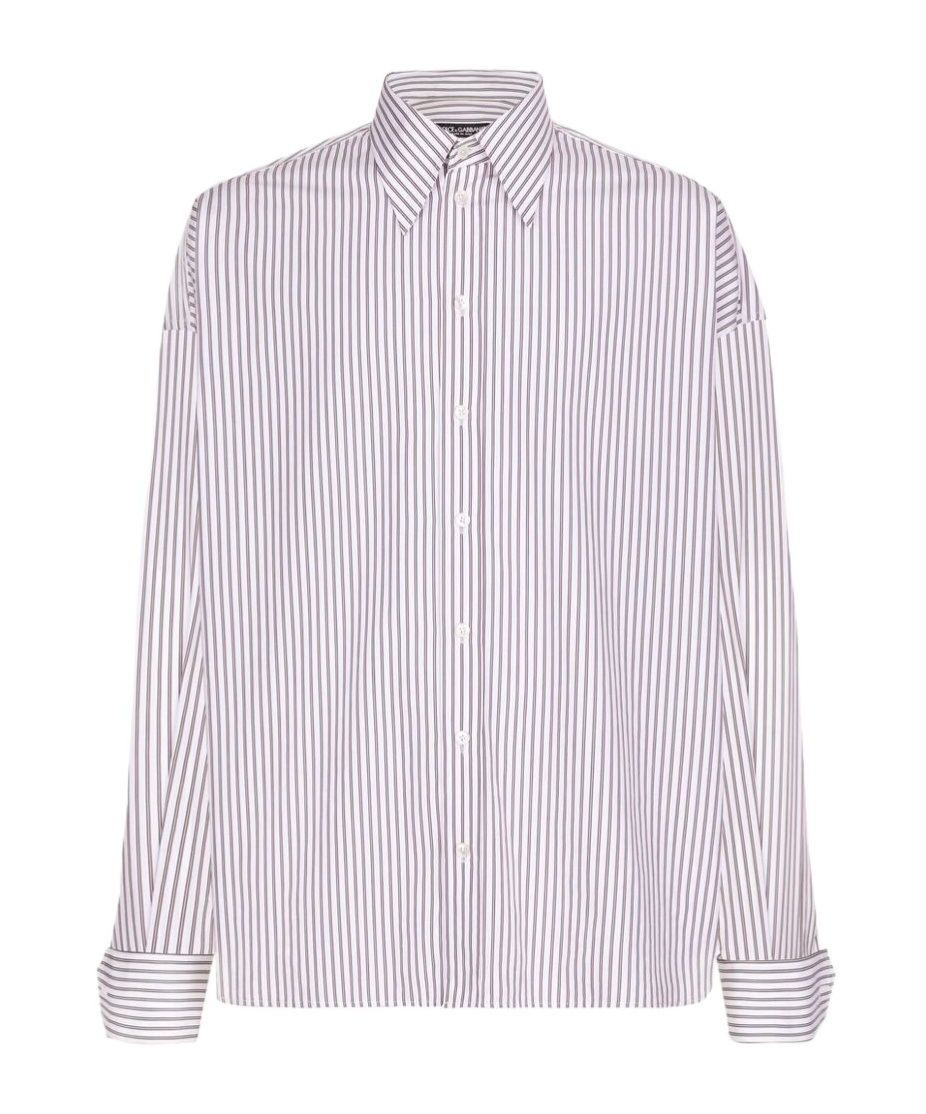 DOLCE & GABBANA DOLCE  GABBANA SUPER-OVERSIZE STRIPED POPLIN SHIRT