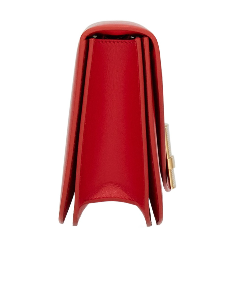 Ferragamo Small Asymmetric Leather Crossbody Bag In Red