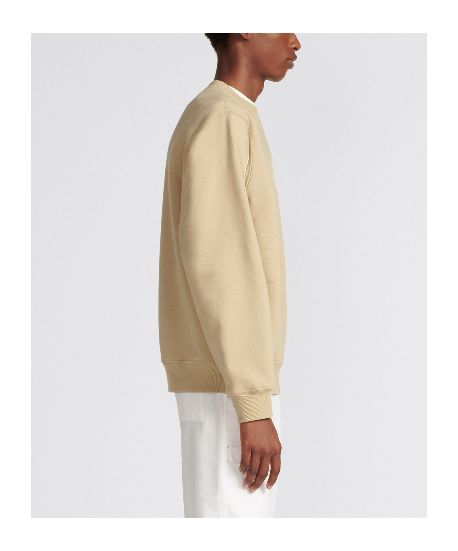 Dior Homme Logo Patch Round-neck Sweater In Nude
