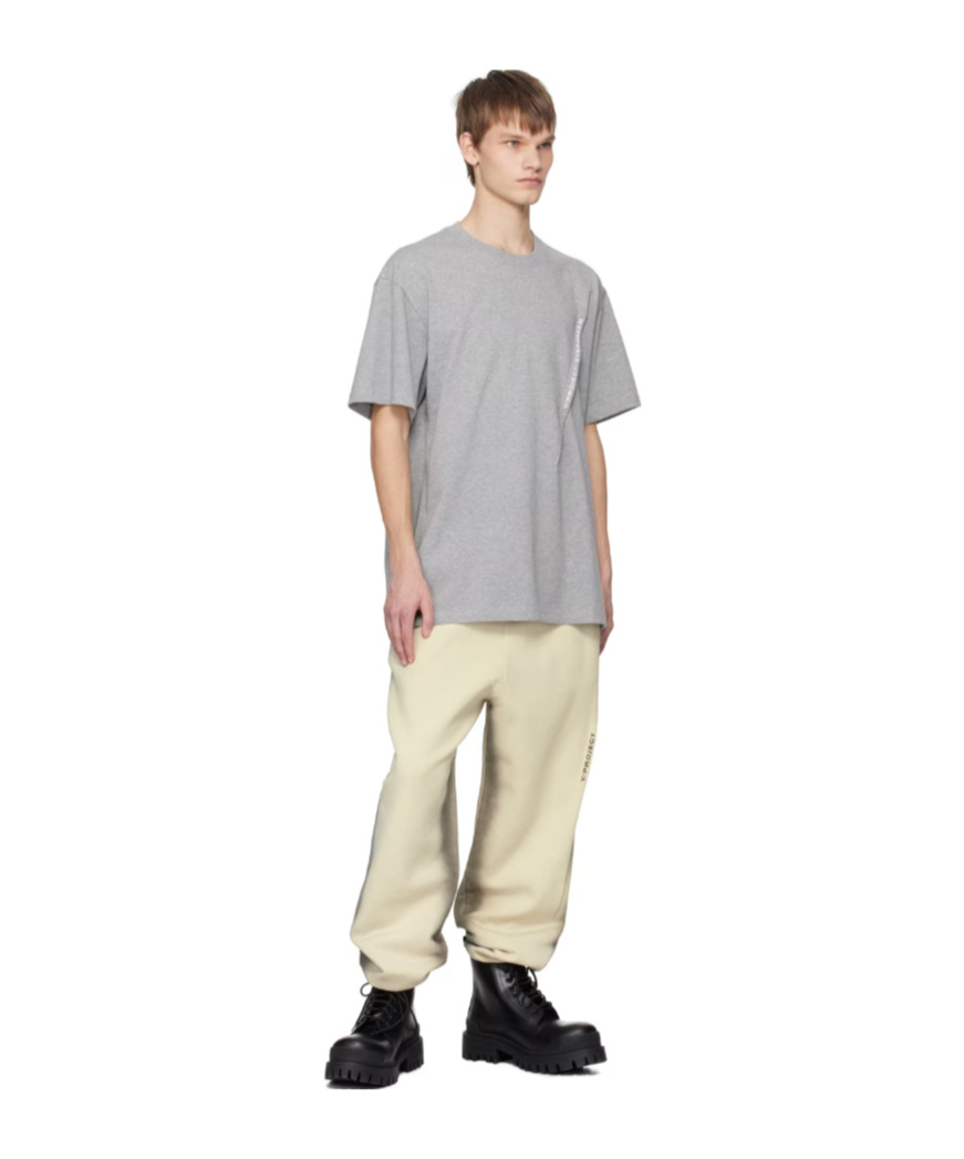 Y/project T-shirt With Round Neck And Short Sleeves In Gray