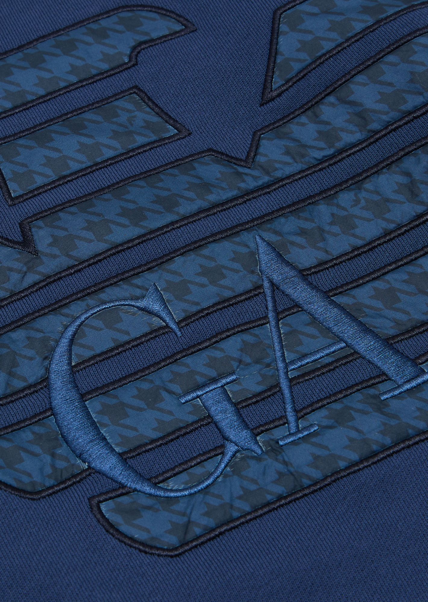 Emporio Armani Logo-patch Cotton Sweatshirt In Blue