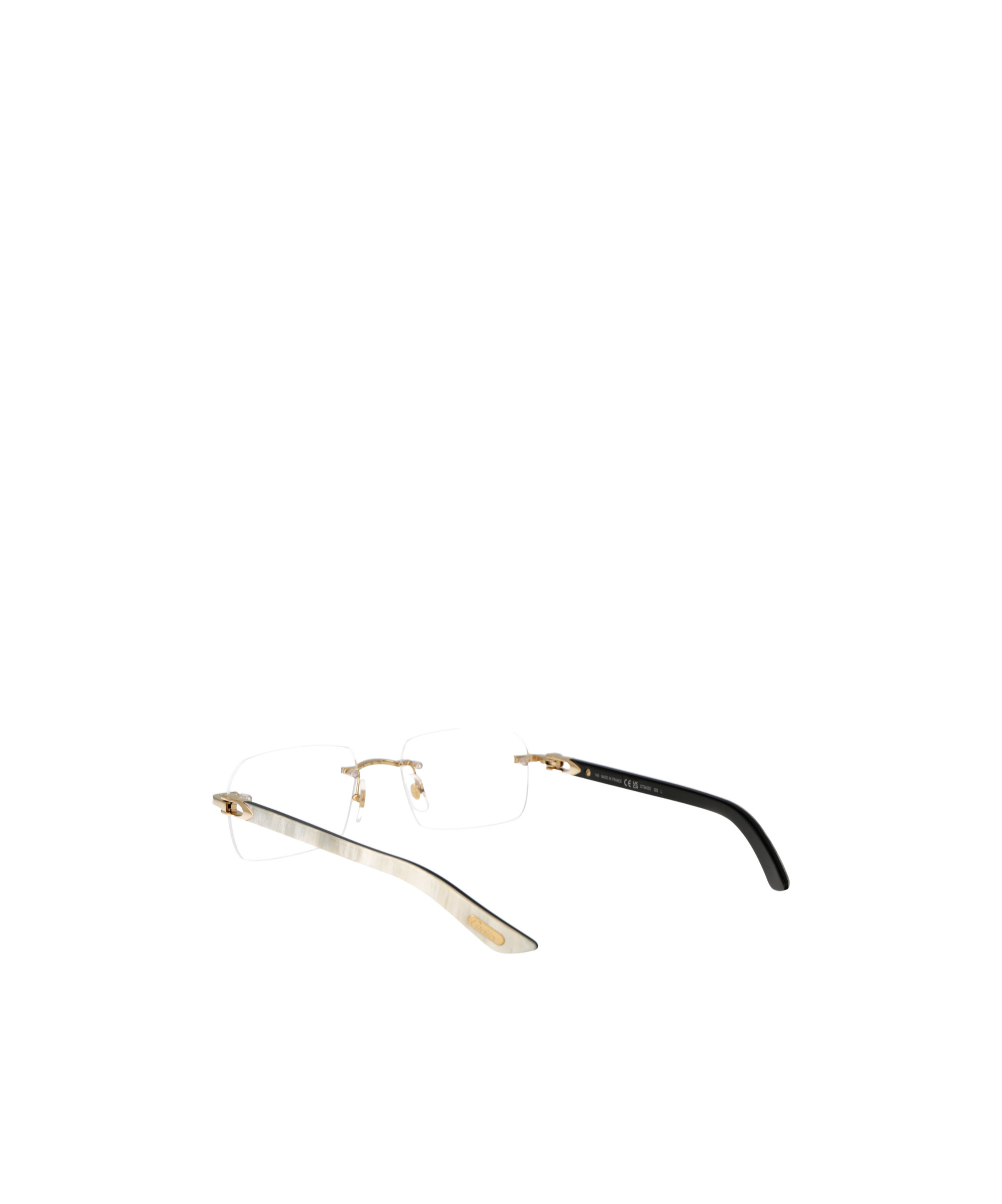 Shop Cartier Rectangle Frame Glasses In White