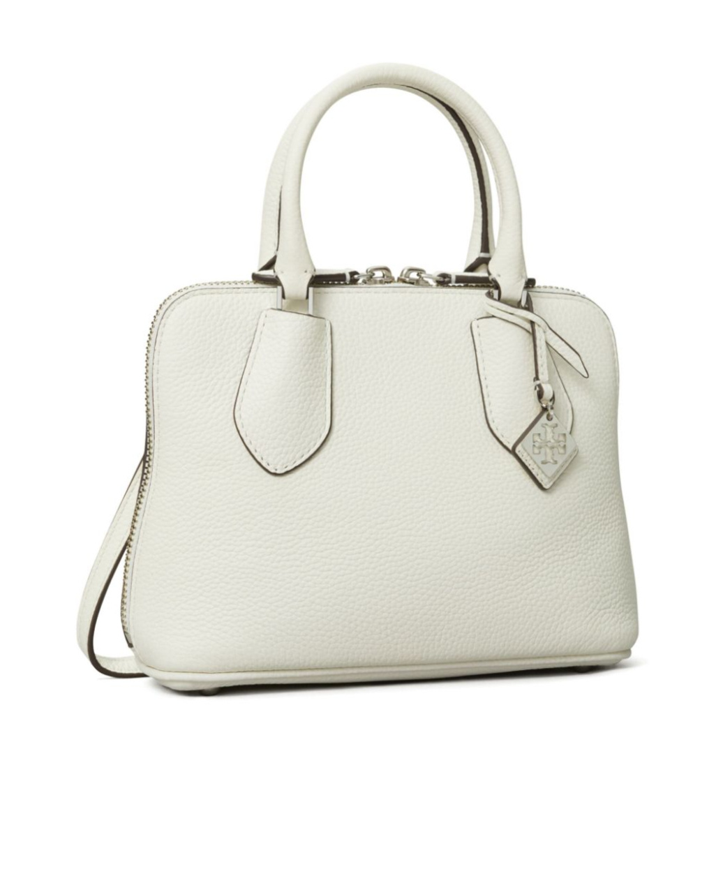 Tory Burch Mini Swing Leather Satchel In White