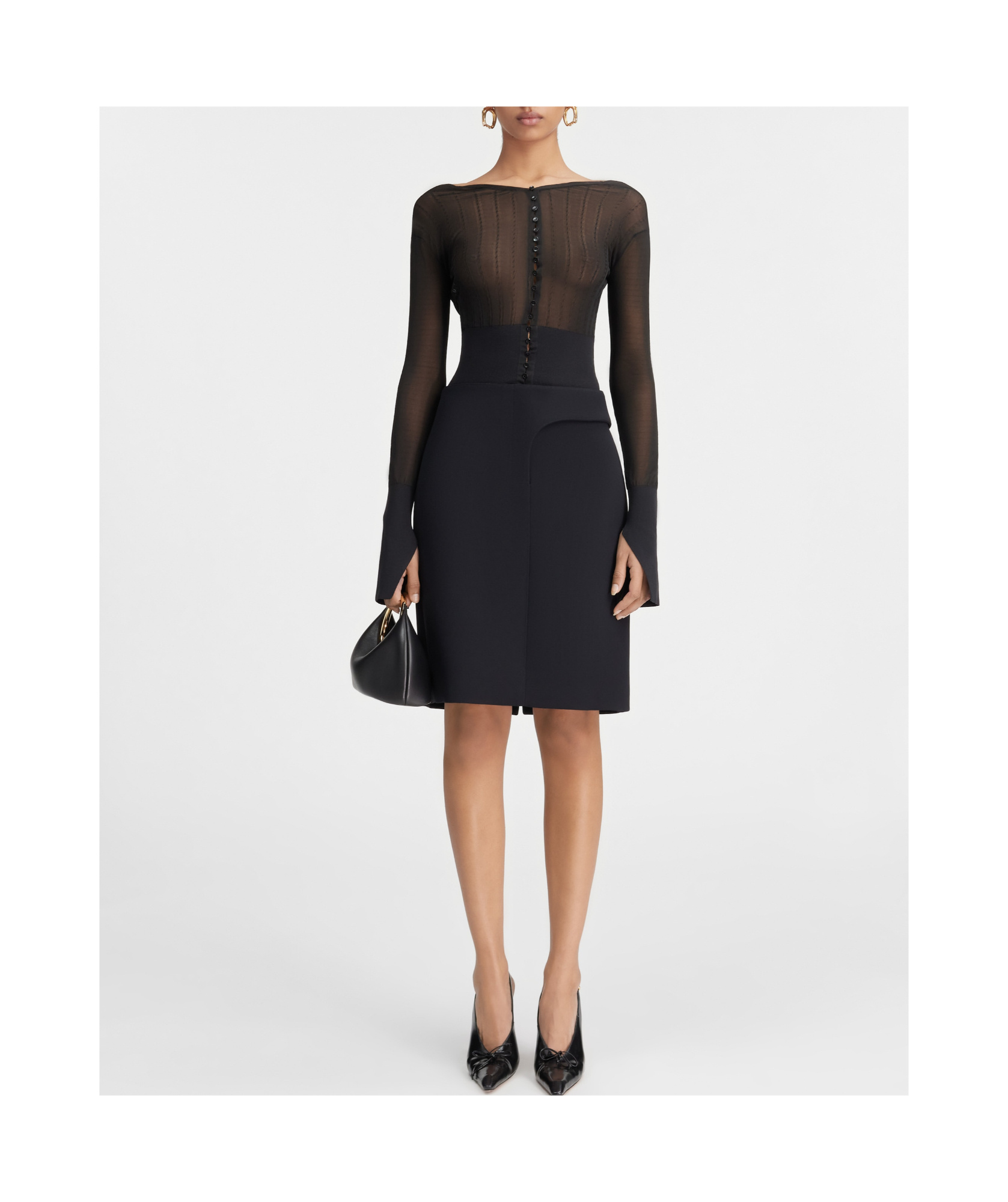Jacquemus Transparent Cardigan In Black