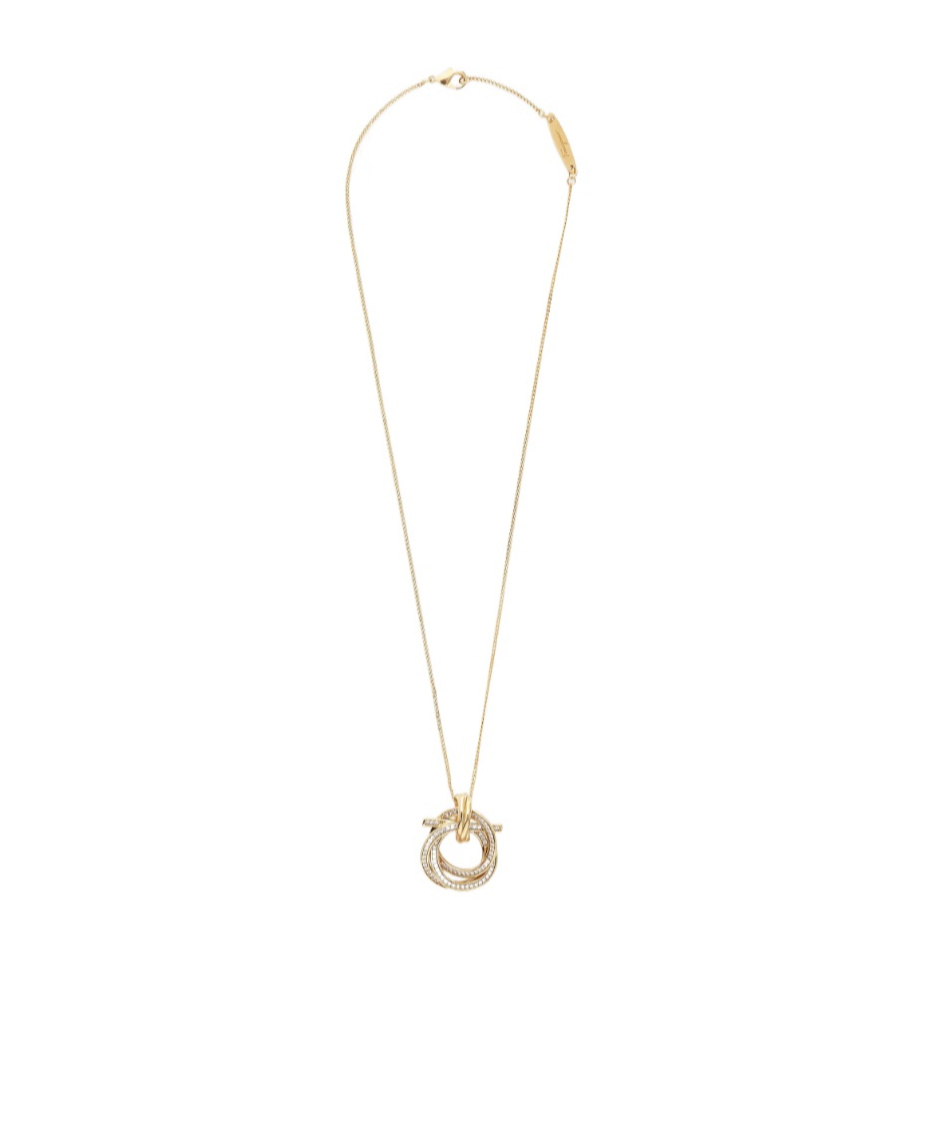 Ferragamo Gancini Pendant Necklace In Yellow