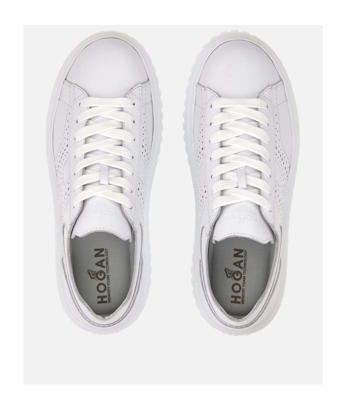 Hogan Low-top Sneakers With Ridged Platform Sole In White