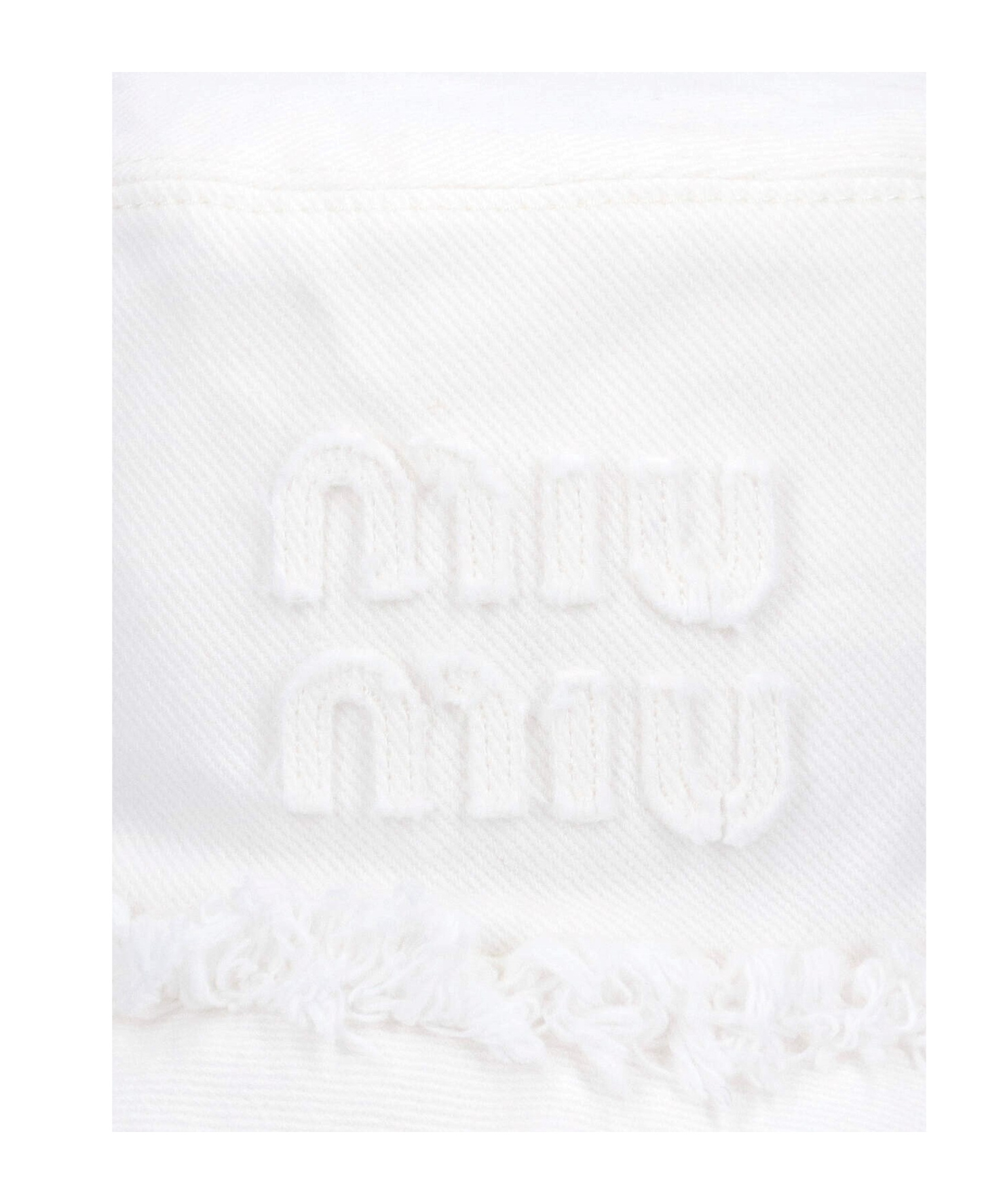 Miu Miu Denim Bucket Hat In White