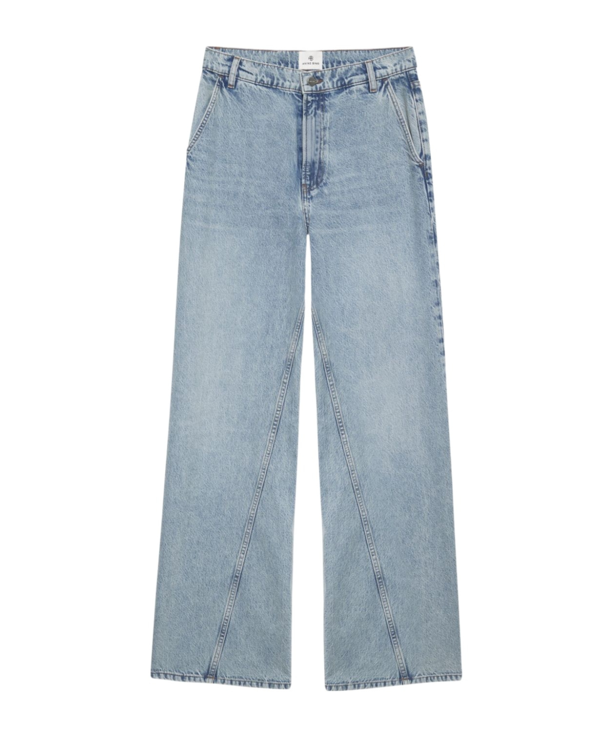 Shop Anine Bing Briley High-rise Wide-leg Jeans In Blue