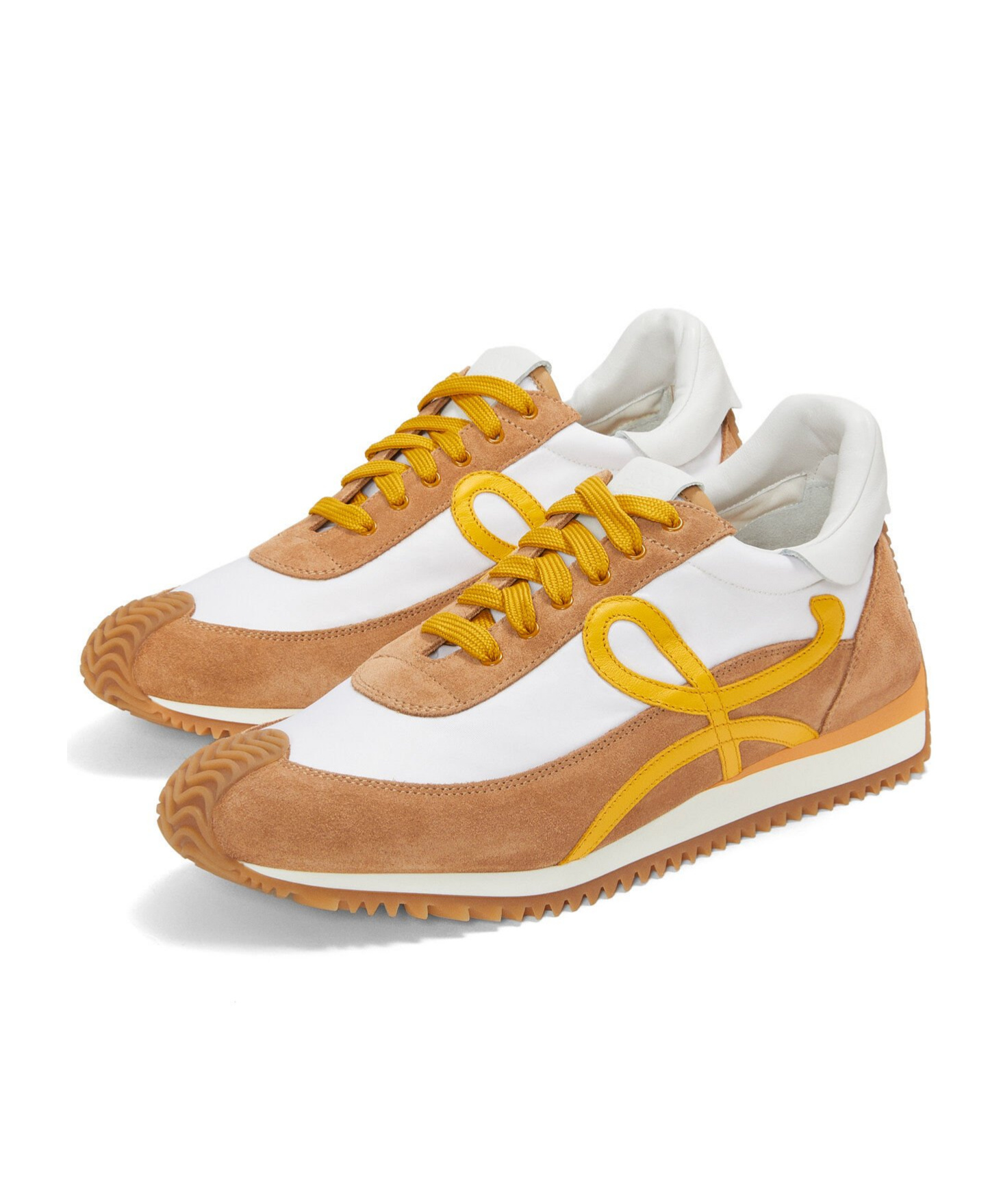 Loewe Suede-panel Flow Runner Sneakers In White