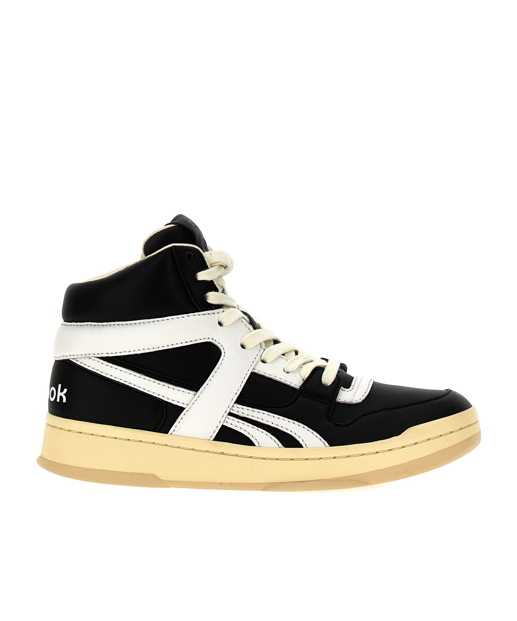 Reebok High-top Sneakers With Contrasting Panels And Rubber Sole In Black