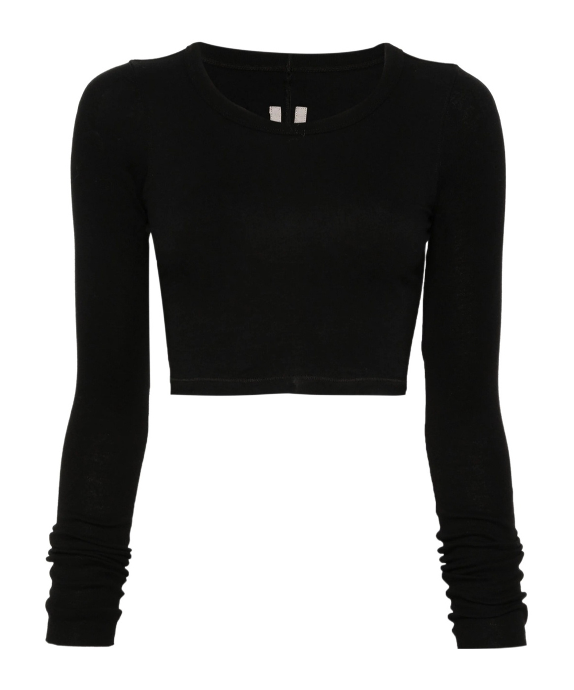 Rick Owens Cropped Cotton T-shirt In Black