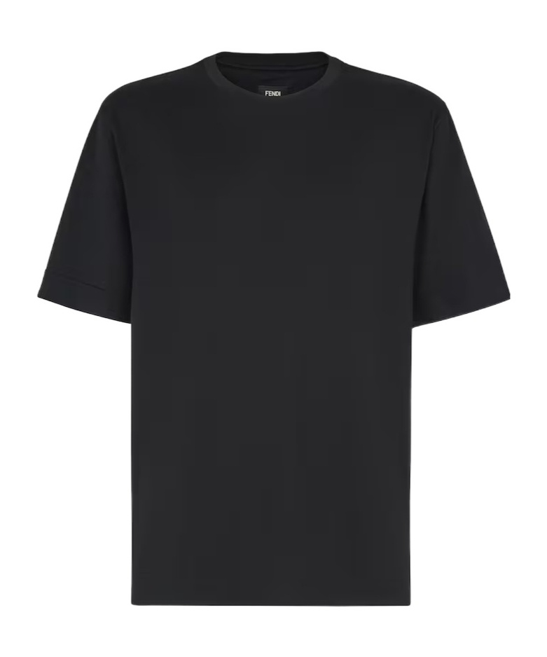 Fendi Slogan-print Cotton T-shirt In Black