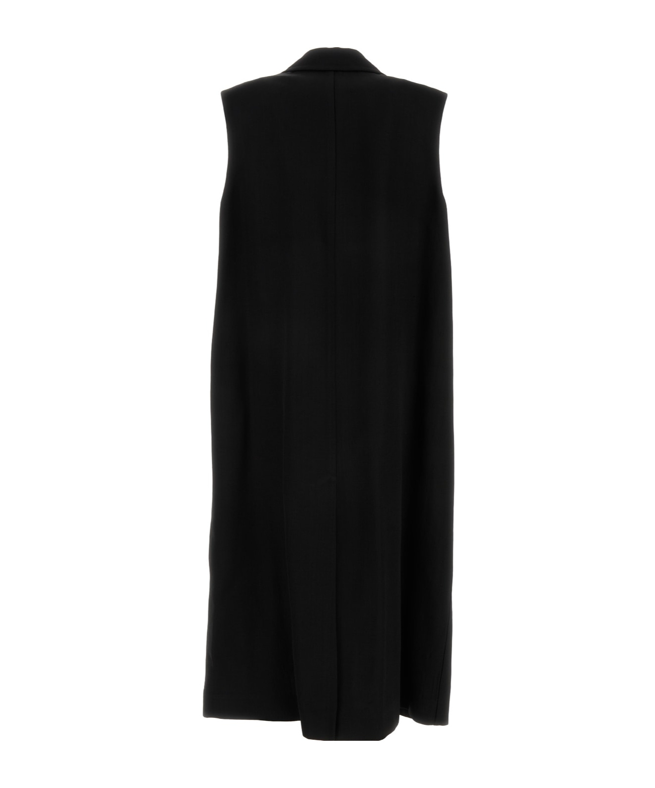 Jil Sander Button-fastening Tailored Crepe Gilet In Black