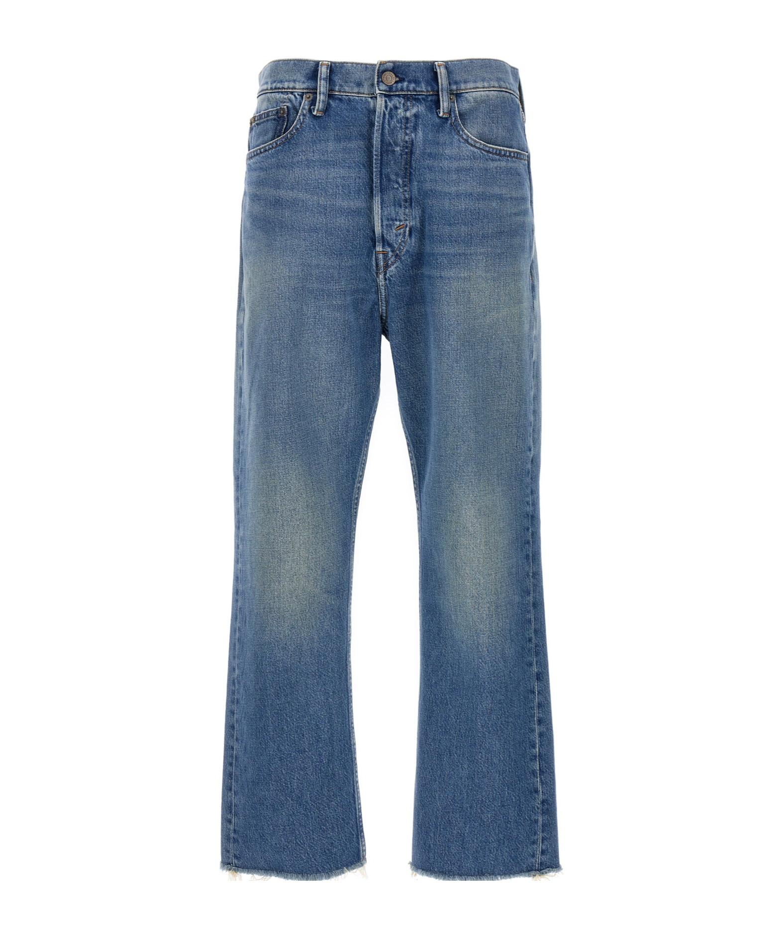 Polo Ralph Lauren Logo-tag High-rise Cropped Jeans In Blue