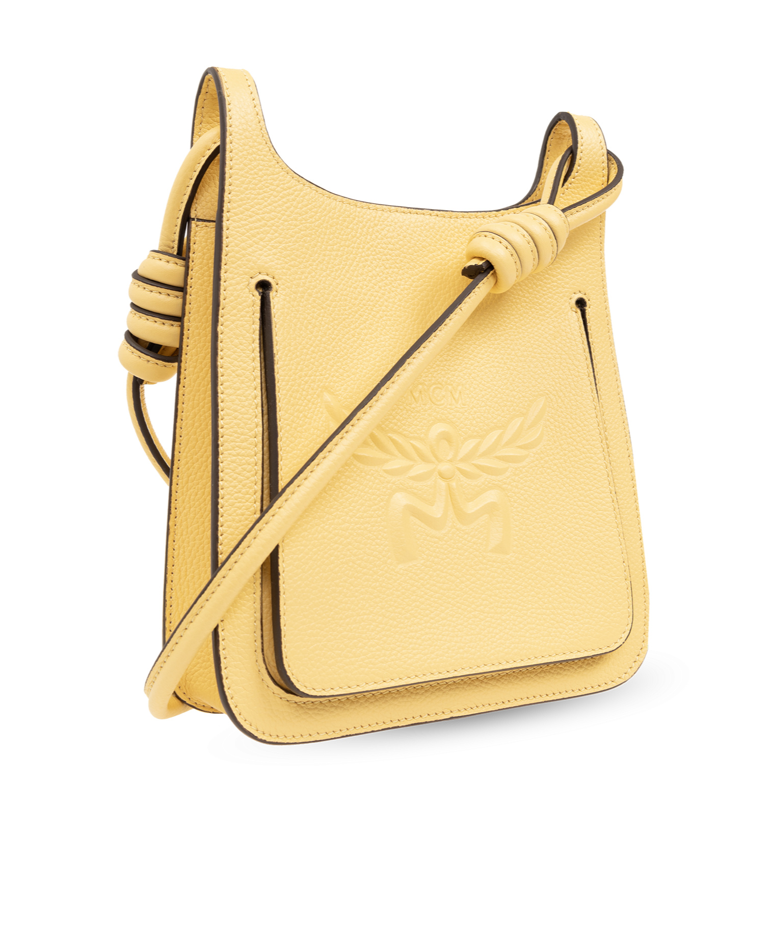 Mcm Yellow Leather Mini Himmel Hobo Crossbody Bag In Yellow