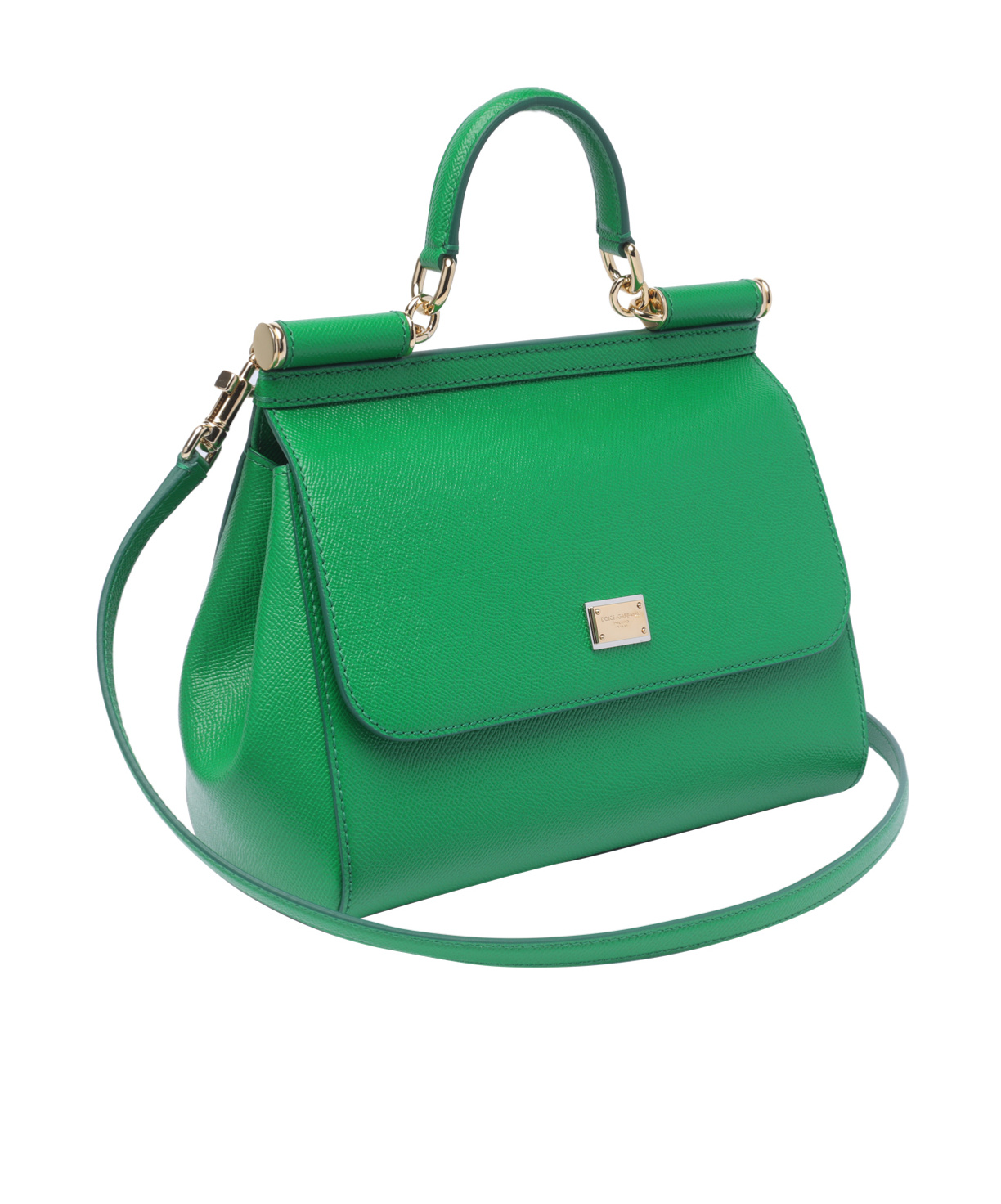Dolce & Gabbana Small Dauphine Calfskin Sicily Bag In Green