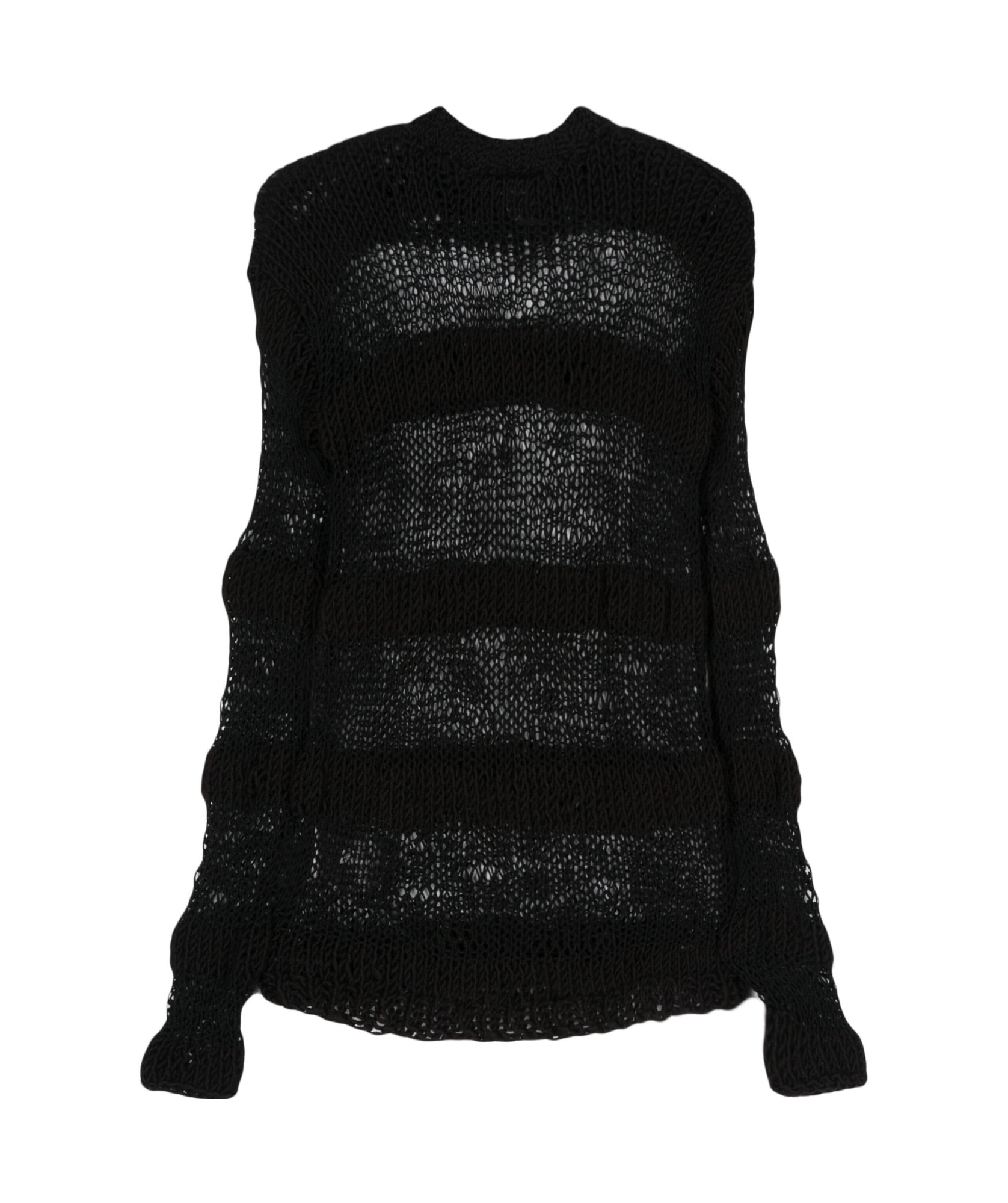 Heliot Emil Striped Open-knit Jumper In Black
