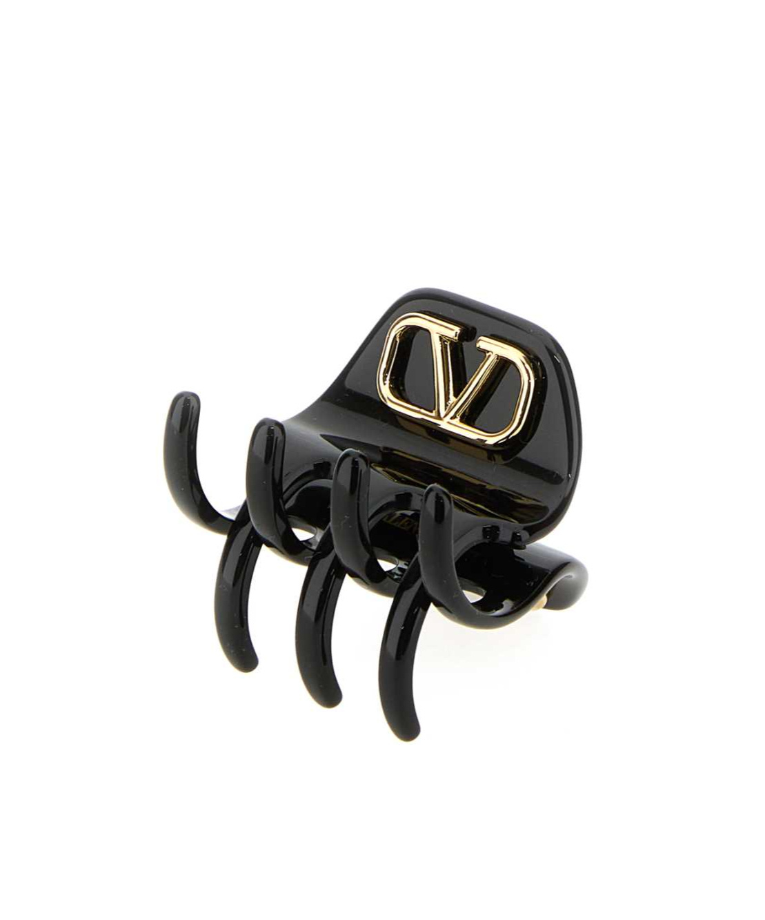 Valentino Vlogo High-shine Hair Clip In Black