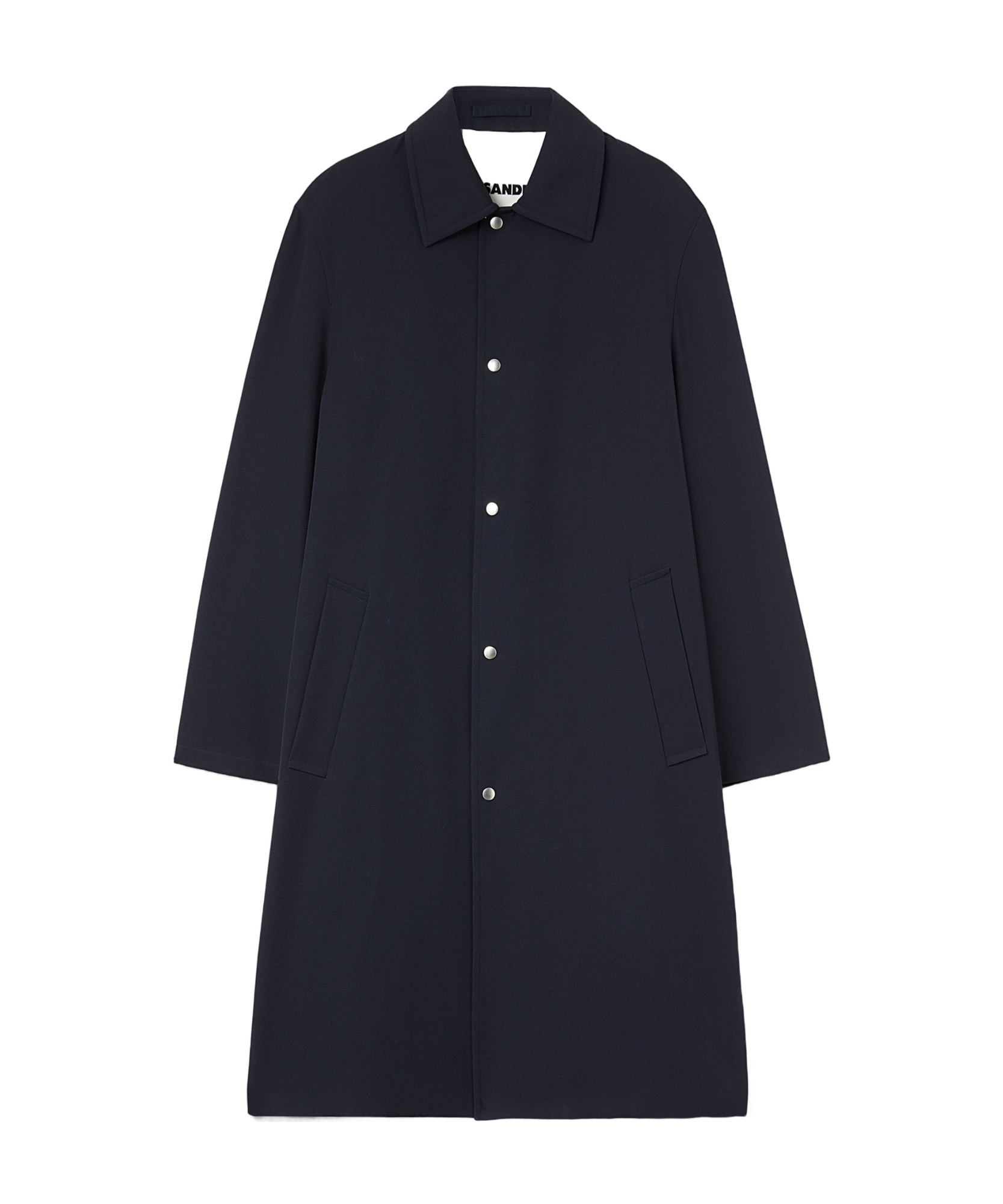 Jil Sander Single-breasted Gabardine Wool Coat In Black