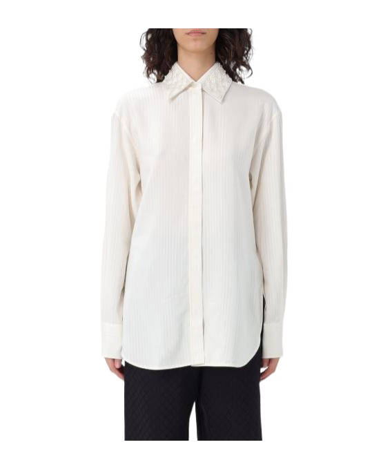 Golden Goose Ribbed-effect Shirt In White