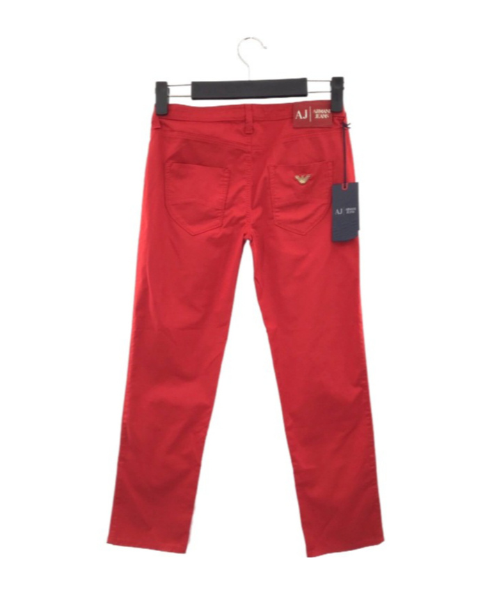 Shop Armani Jeans Logo Denim Trousers In Red