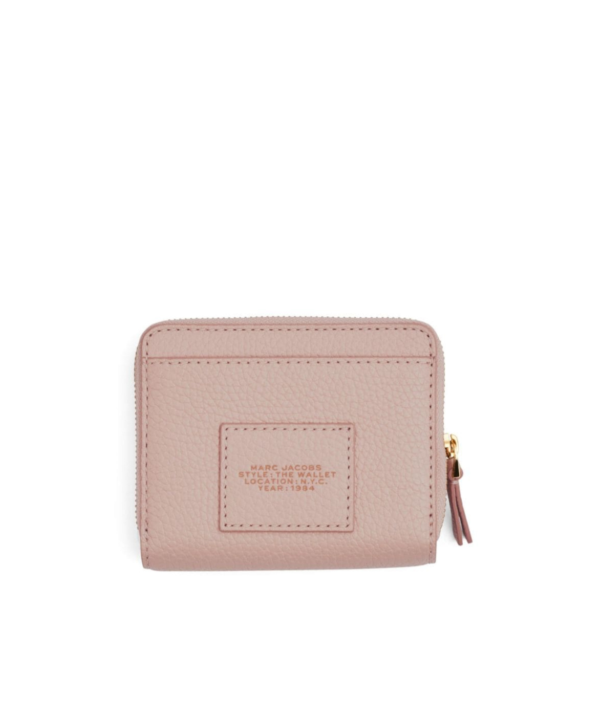 Marc Jacobs Logo Printed Zipped Mini Compact Wallet In Nude