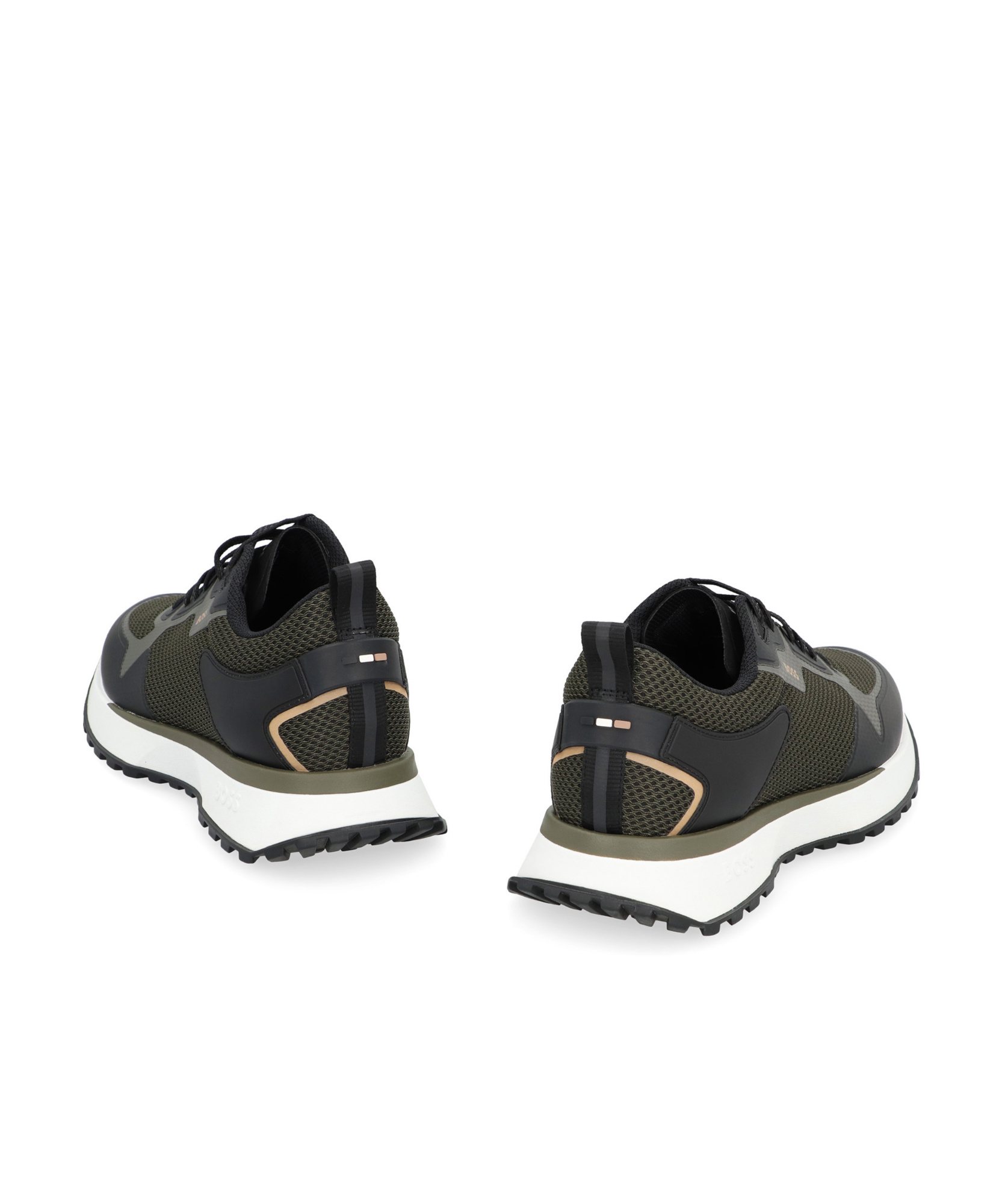 HUGO BOSS LOGO-PRINT PANELLED SNEAKERS