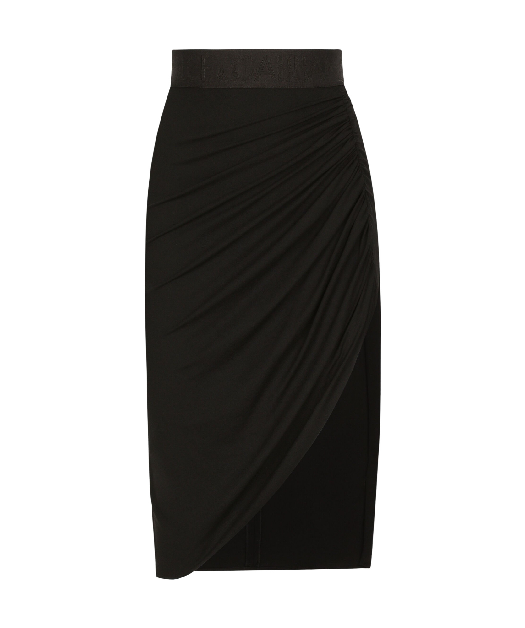 Dolce & Gabbana Draped Asymmetric Miniskirt In Black
