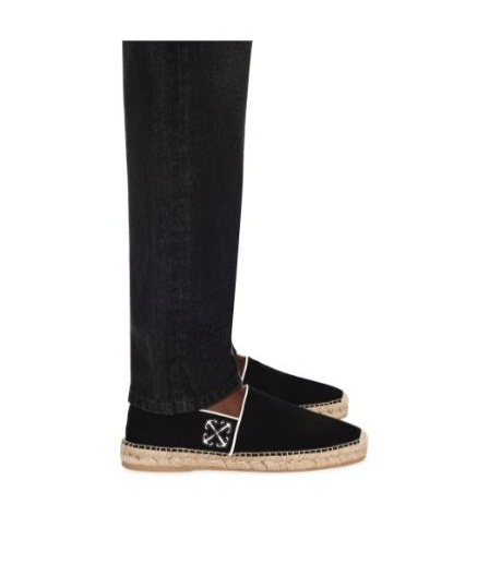 Off-white Anglette Arrow-embroidered Espadrilles In Black