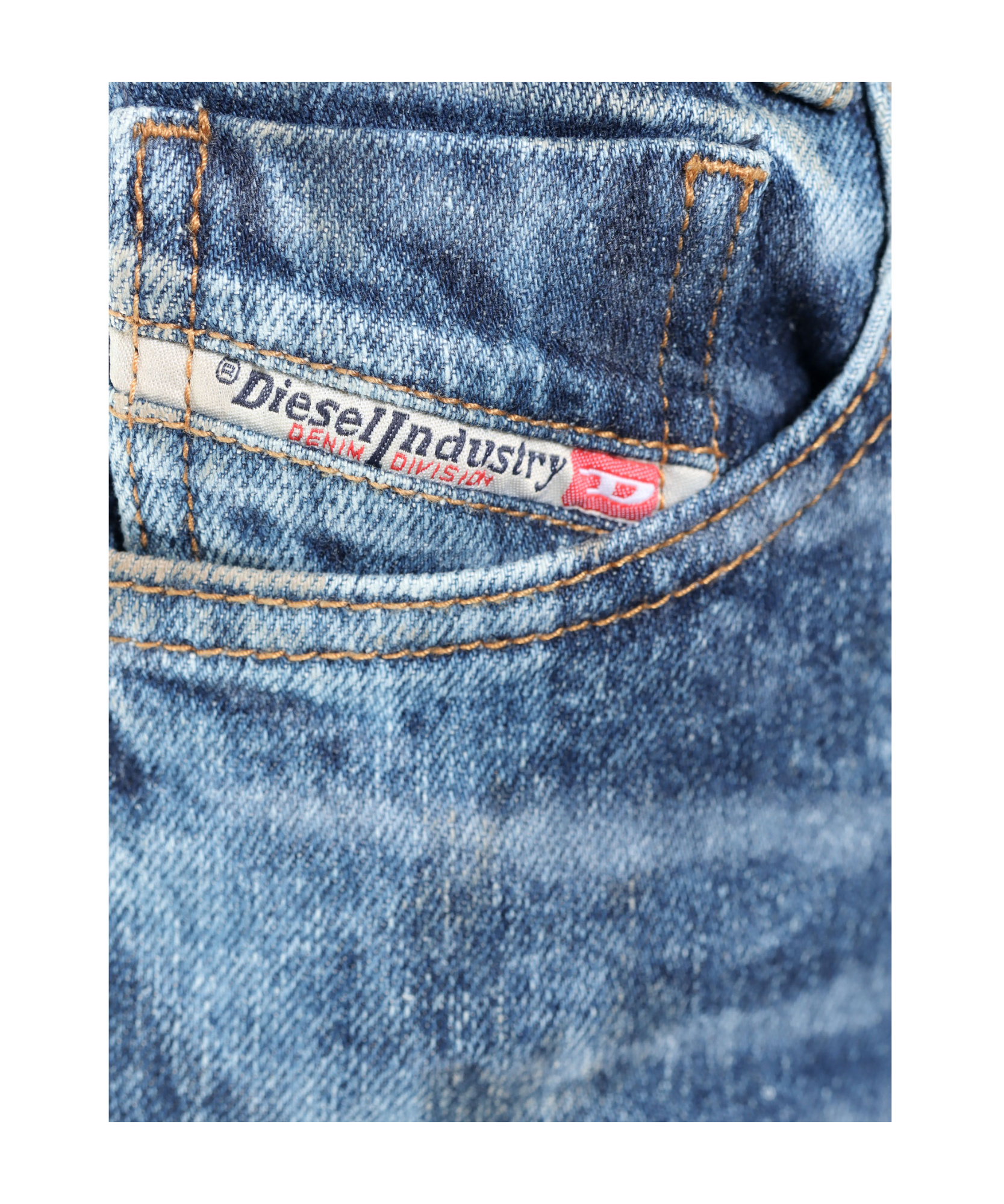 Diesel Crystal Logo Washed Flared Jeans In Blue