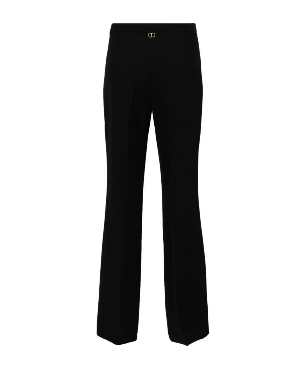 Twinset Logo Logo Pleated Casual Pants In Black