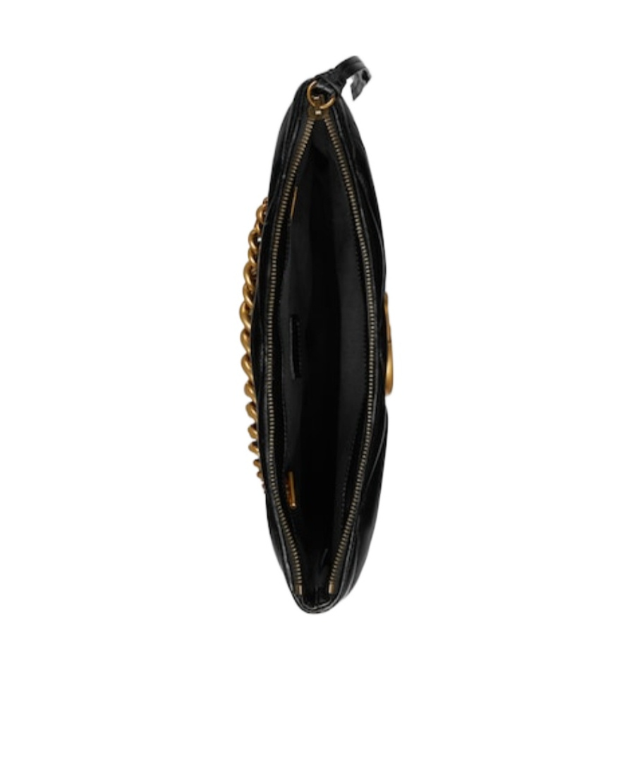 Gucci Gg Marmont Leather Clutch In Black