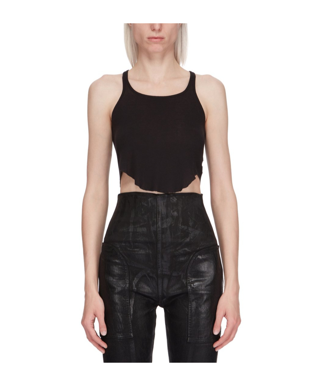 Shop Rick Owens Drkshdw Cropped Cotton Tank Top In Black