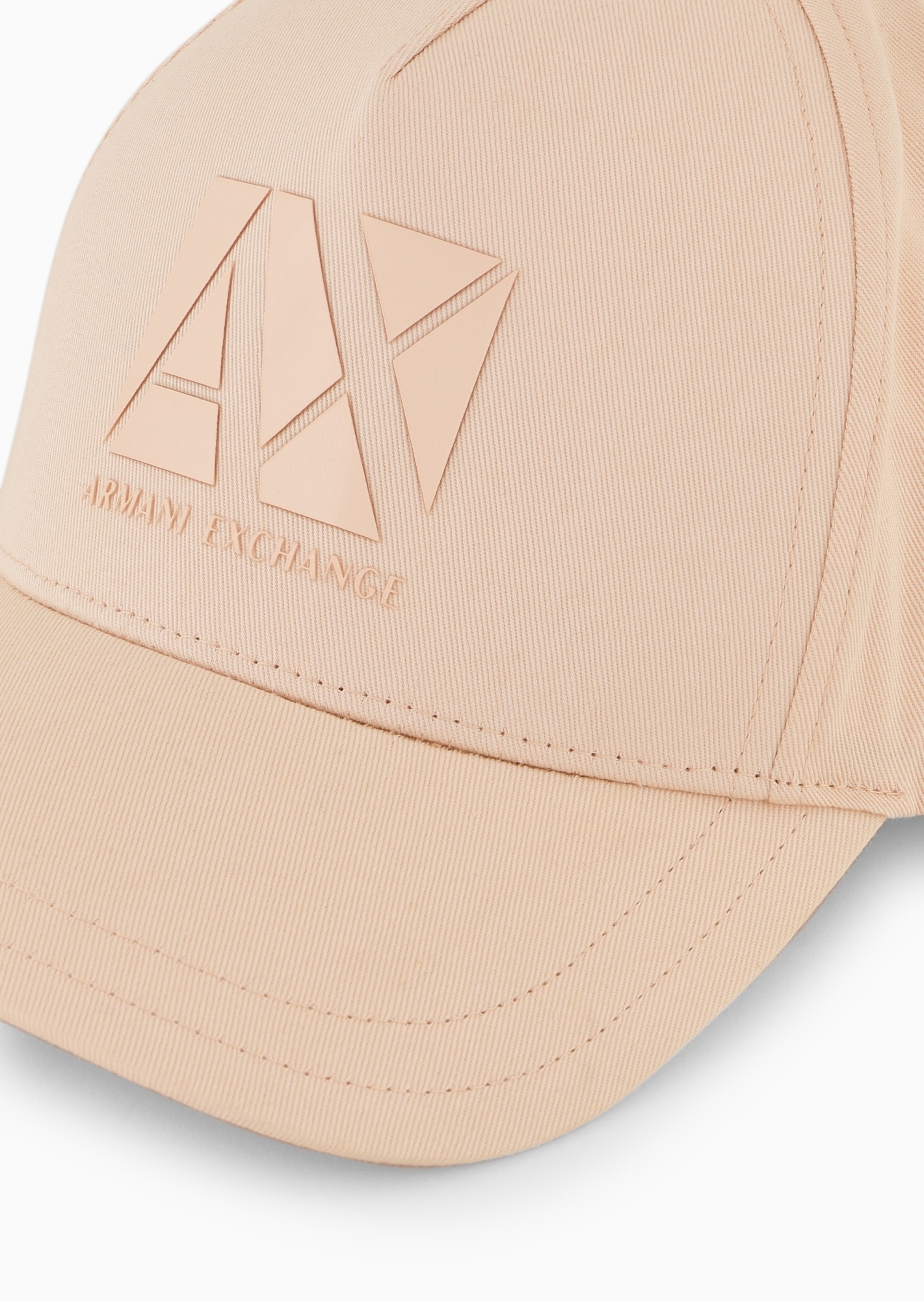 Armani Exchange Logo-appliqué Cotton Cap In Nude